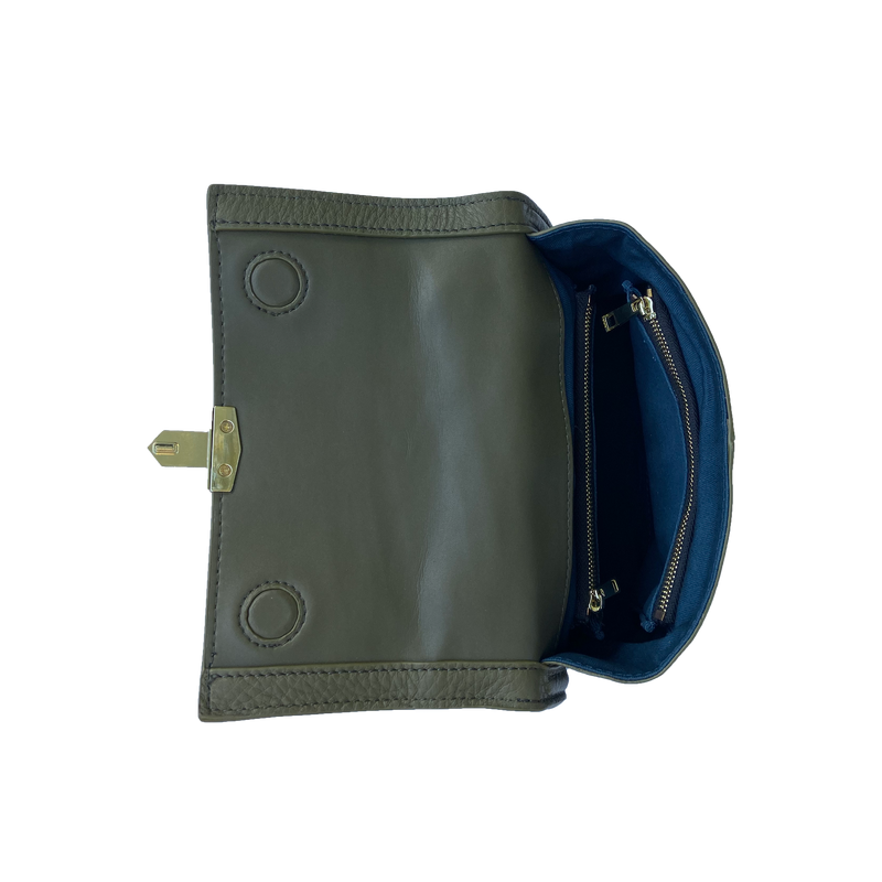 Modenaluxe Convertible Leather Backpack – Olive Green Crossbody Purse for Women