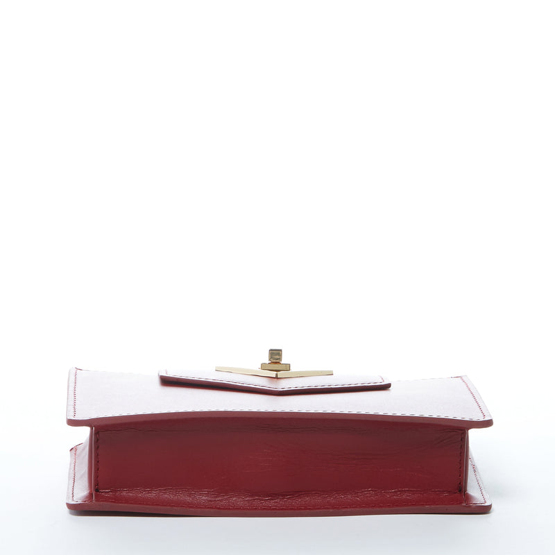 Modenaluxe Mini Leather Crossbody Bag – Burgundy Wristlet Purse for Women