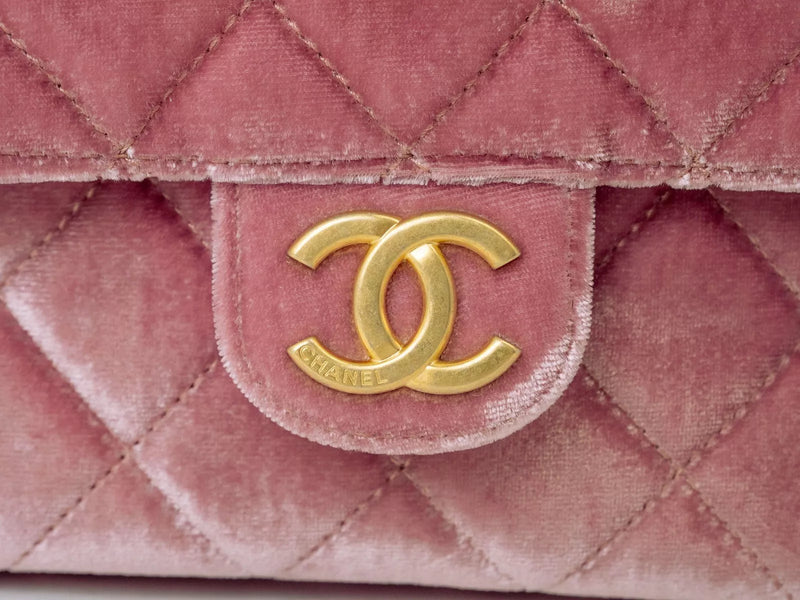 Chanel Small Velvet Flap Shoulder Bag – Pink with Gold-Tone Hardware