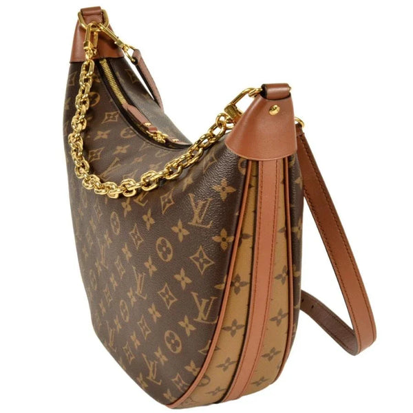 Louis Vuitton Loop Hobo Bag – Monogram Canvas with Vachetta Leather Trim and Gold-Tone Hardware