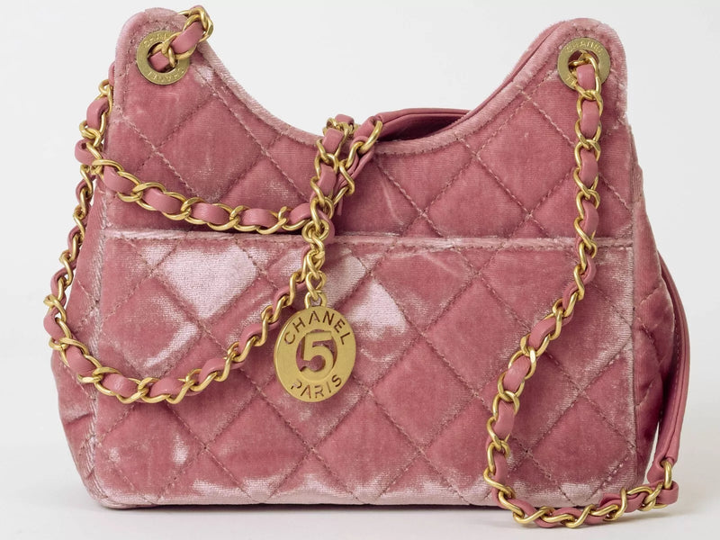 Chanel Small Velvet Flap Shoulder Bag – Pink with Gold-Tone Hardware