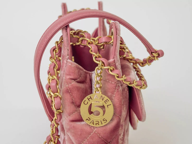 Chanel Small Velvet Flap Shoulder Bag – Pink with Gold-Tone Hardware
