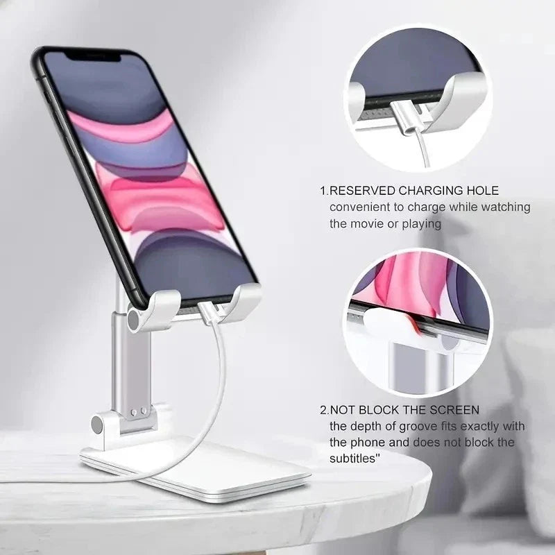 Adjustable Foldable Phone & Tablet Stand Holder – Desktop Mount for Desk, Office & Travel