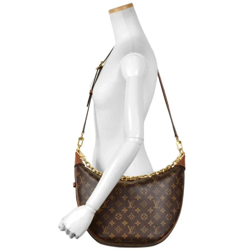 Louis Vuitton Loop Hobo Bag – Monogram Canvas with Vachetta Leather Trim and Gold-Tone Hardware