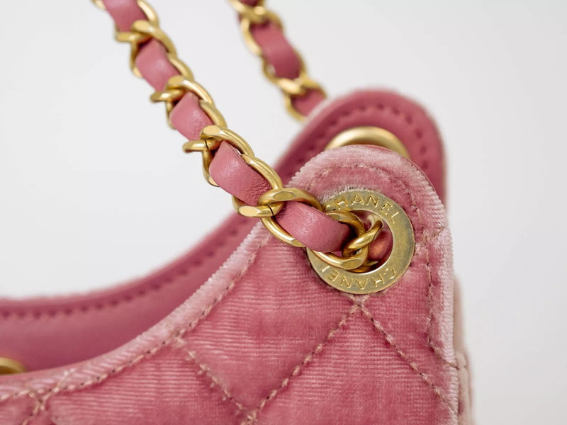 Chanel Small Velvet Flap Shoulder Bag – Pink with Gold-Tone Hardware